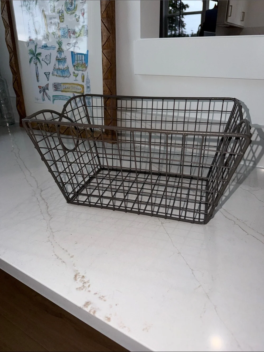 Magnolia Metal Wire Storage Basket in gray - Stylish Home Accents farmhouse